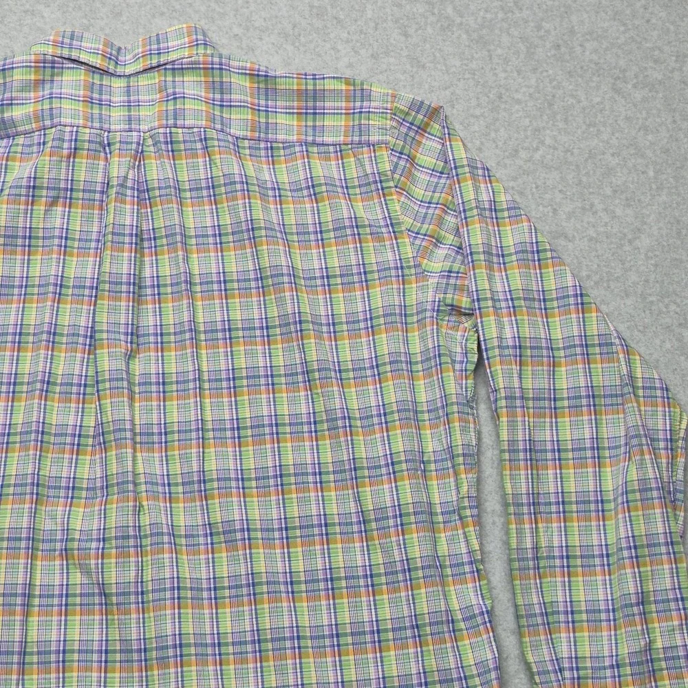 Polo Ralph Lauren Shirt Mens L Tall LT Classic Fit Plaid Long Sleeve Cotton